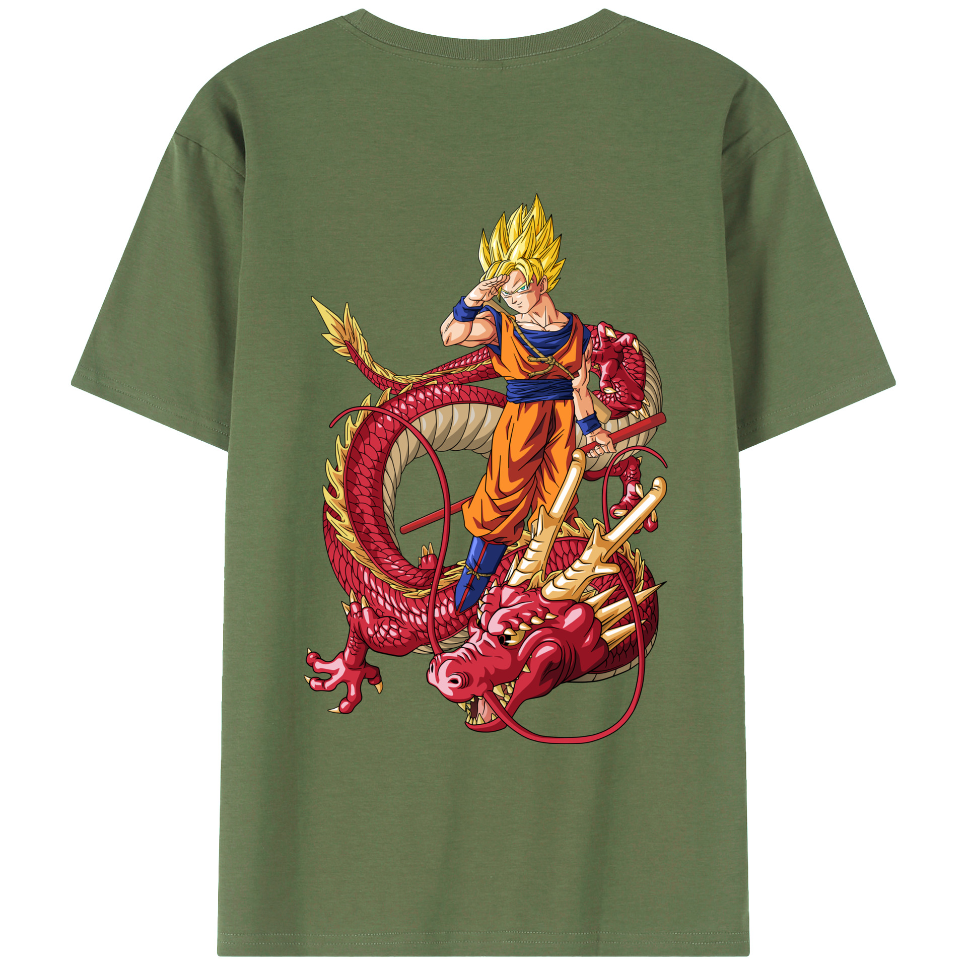 （画像用） ドラゴンボール 孫悟空（そん ごくう）Son Goku カカロット DRAGON BALL Kakarotto 綿100％ メンズ半袖Tシャツ（バックプリント） 通気性